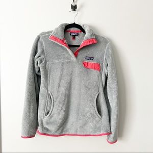 Patagonia Re-Tool Snap Fleece pullover gray pink size medium